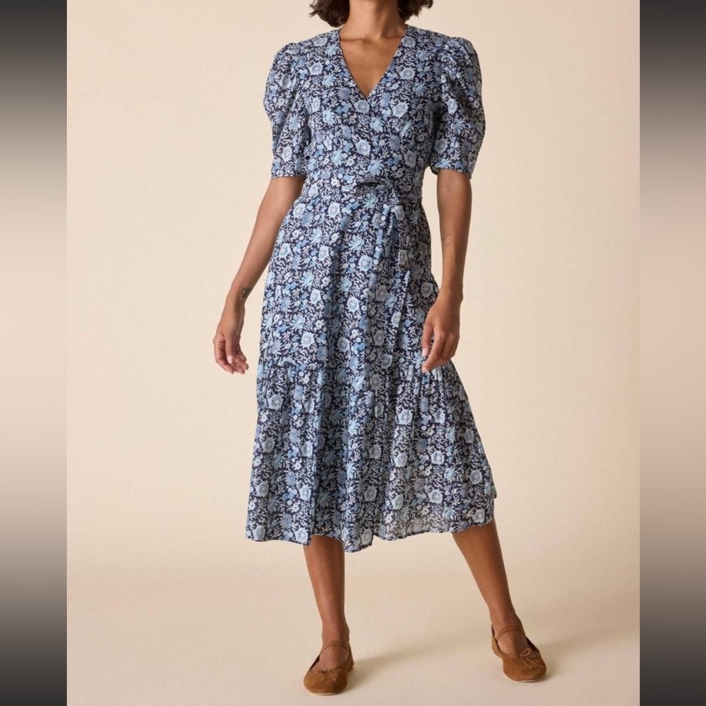 Blue St.Roche Cocktail Midi floral dress wrap - NWT retails $268 - Various Sizes